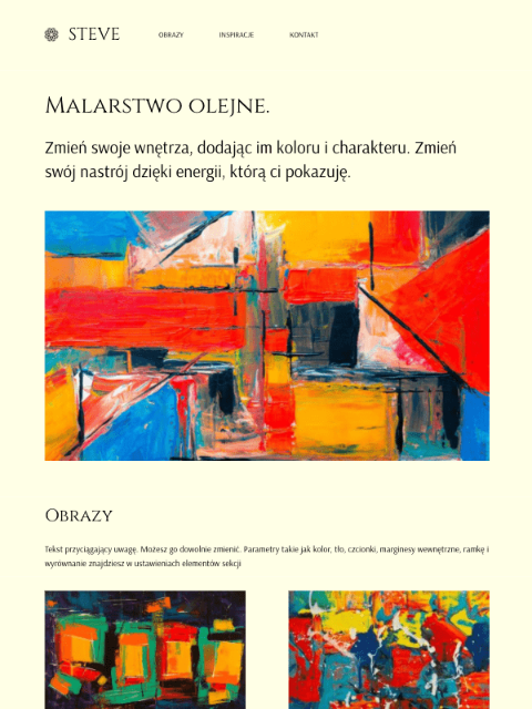 szablon strony malarstwo grafika fotografia